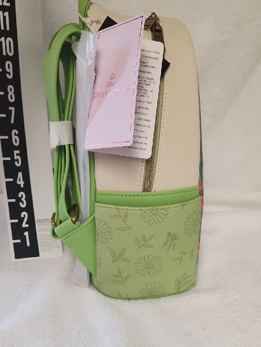 Loungefly Beauty And The Beast Belle Reading Floral Green Mini Backpack - Picture 3 of 8